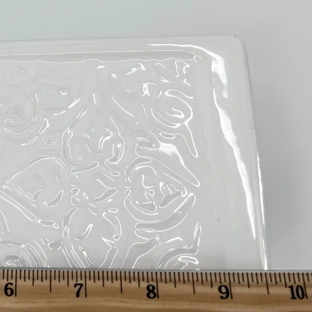 Real Home Earthenware Embossed Scroll 9” Lidded Loaf Dish